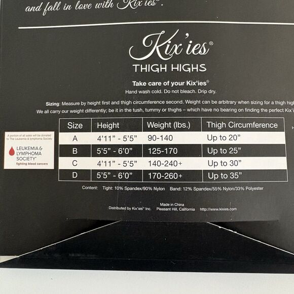 Kixies Sheer White Polka Dot Thigh Highs Stockings Tights No Slip Grip Size C - Picture 7 of 8